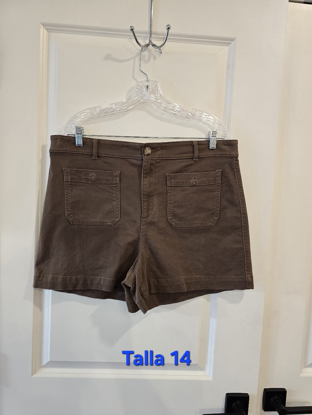 LOFT High-Waist Brown Pocket Shorts